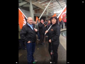 Annette and Scott attend protest against the Union Bill